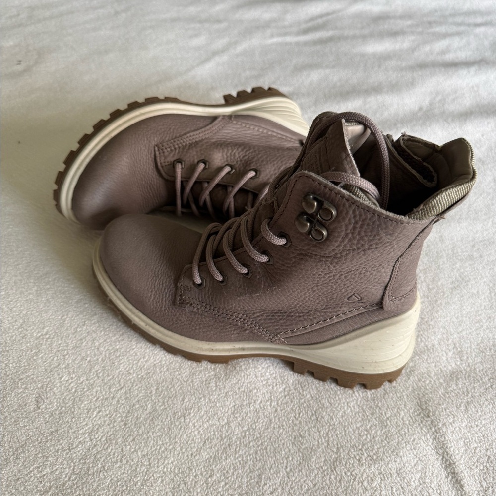 Stylish Taupe Lace-Up Boots